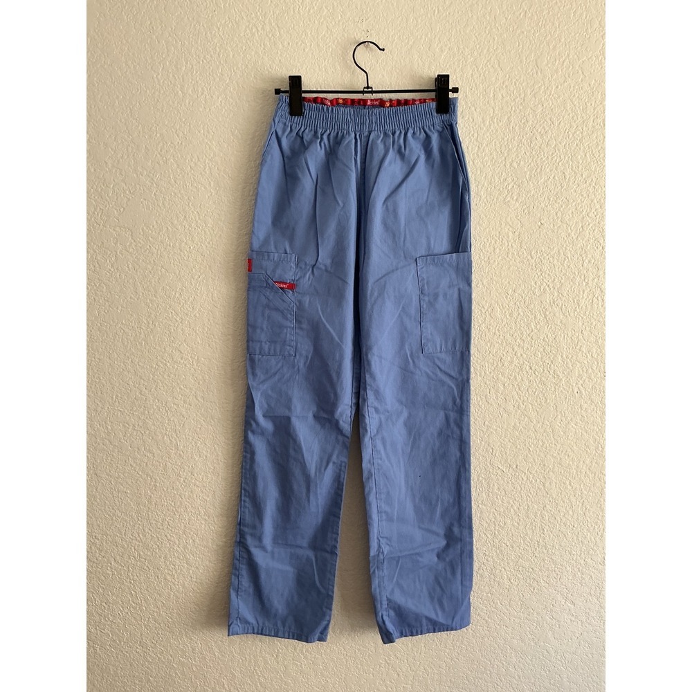 Dickies Scrub‎ Pants XXS Blue Elastic Waist Cargo Pocket Medical Workwear 86106